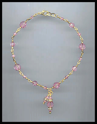 Amethyst Purple Crystal Anklet
