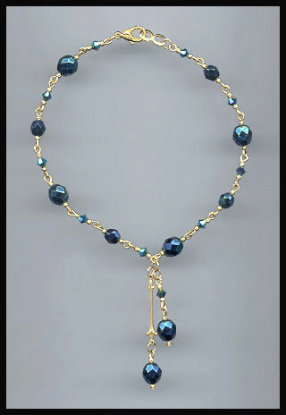 Midnight Blue Drop Anklet