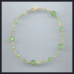 Swarovski Peridot Green Anklet