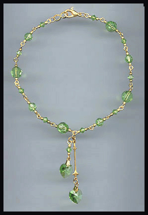 Peridot Green Heart Anklet