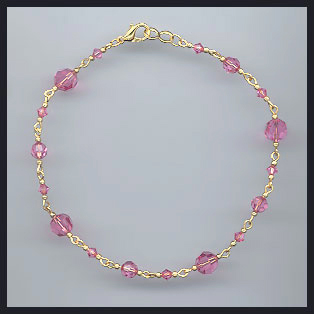 Swarovski Rose Pink Anklet
