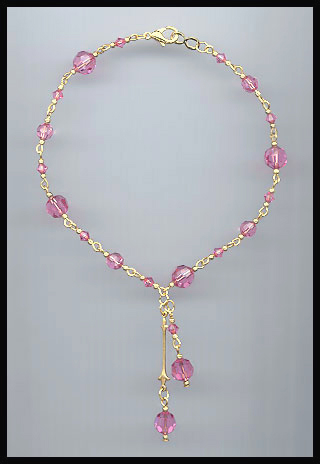 Pink Crystal Anklet