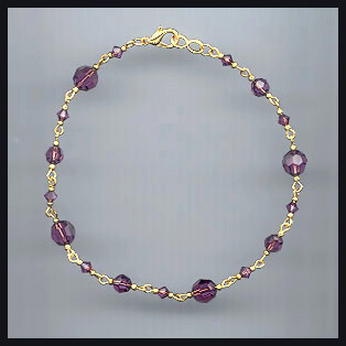 Amethyst Purple Swarovski Anklet