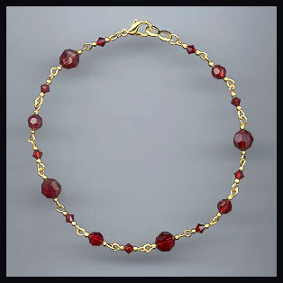 Swarovski Ruby Red Anklet