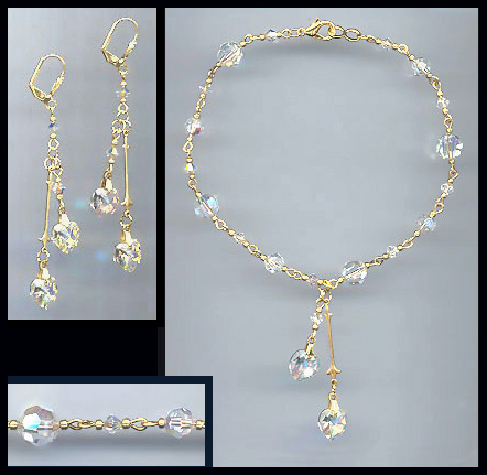 Aurora Crystal Heart Anklet Set