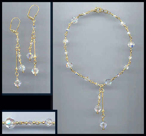 Aurora Crystal Drop Anklet Set