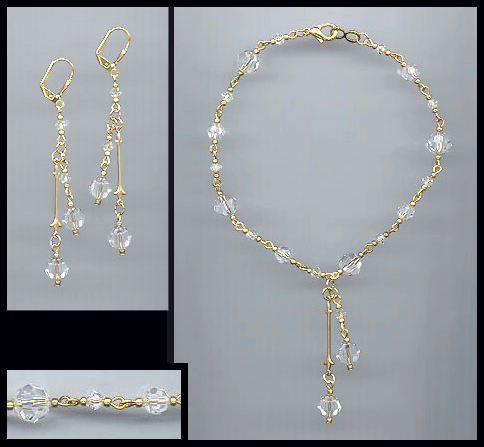 Clear Crystal Drop Anklet Set