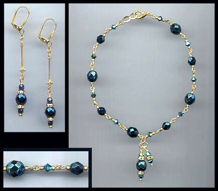 Midnight Blue Anklet Set