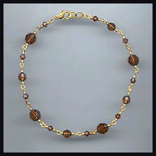 Swarovski Coffee Brown  Anklet