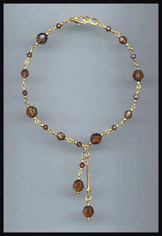 Swarovski Coffee Brown Crystal Anklet
