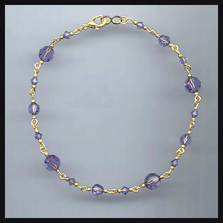 Tanzanite Purple Swarovski Anklet