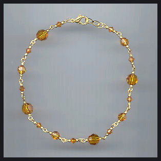 Swarovski Amber Topaz Anklet