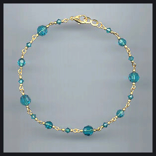 Blue Zircon Swarovski Anklet