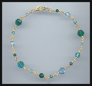 Emerald Green Crystal Anklet