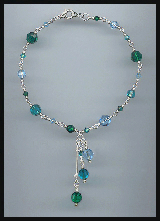 Emerald Crystal Drop Anklet