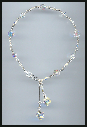 Aurora Crystal Heart Anklet