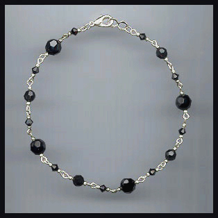 Swarovski Jet Black Crystal Anklet