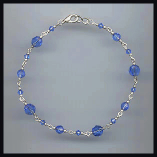 Swarovski Sapphire Blue Anklet