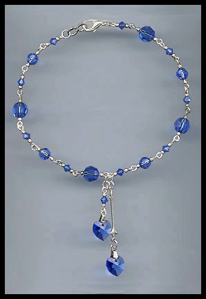 Sapphire Blue Heart Anklet