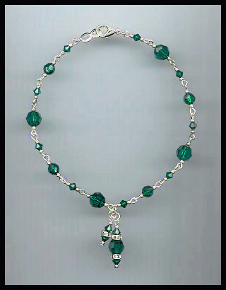 Swarovski Emerald Green Crystal Anklet