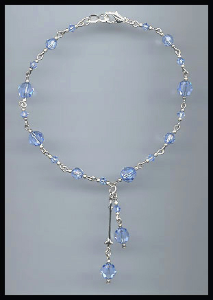 Light Blue Crystal Anklet