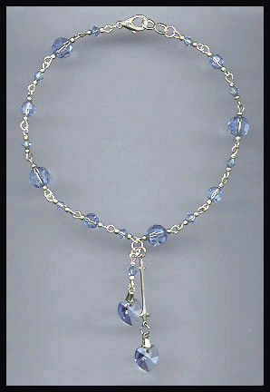 Light Blue Heart Anklet