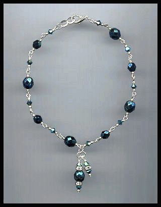 Midnight Blue Drop Anklet