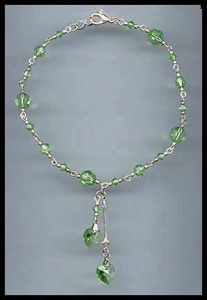Peridot Green Heart Anklet