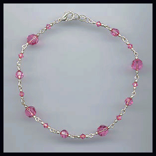 Swarovski Rose Pink Anklet
