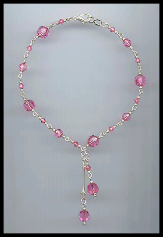 Rose Pink Crystal Anklet