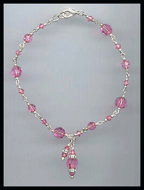 Pink Crystal Anklet