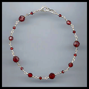 Swarovski Ruby Red Anklet