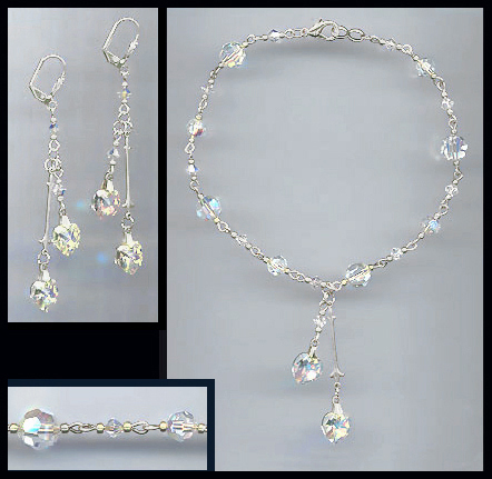 Aurora Crystal Heart Anklet Set