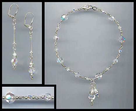 Swarovski Aurora Crystal Anklet set