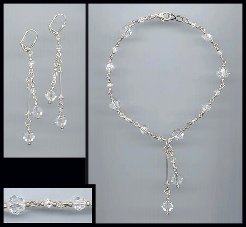 Clear Crystal Anklet Set