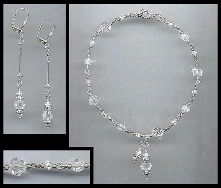 Clear Crystal Drop Anklet Set