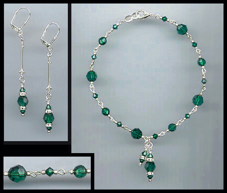 Swarovski Emerald Green Crystal Anklet