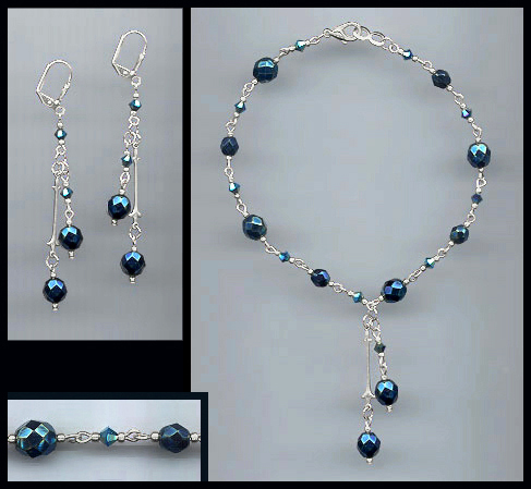 Midnight Blue Anklet Set