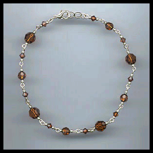 Swarovski Coffee Brown Anklet