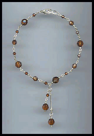 Coffee Brown Crystal Anklet