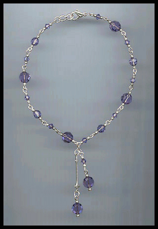 Tanzanite Purple Crystal Anklet