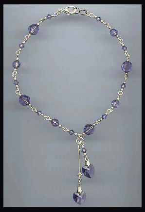 Tanzanite Purple Heart Anklet