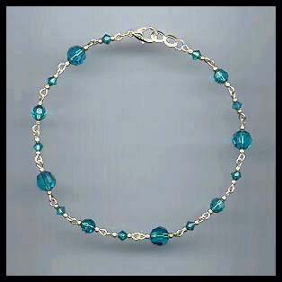 Swarovski Teal Blue Anklet