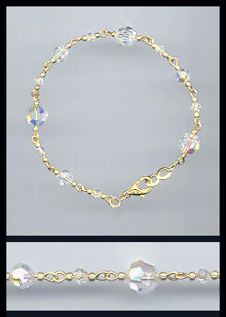 Gold Aurora Borealis Crystal Bracelet