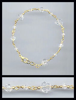 Gold Clear Crystal Bracelet