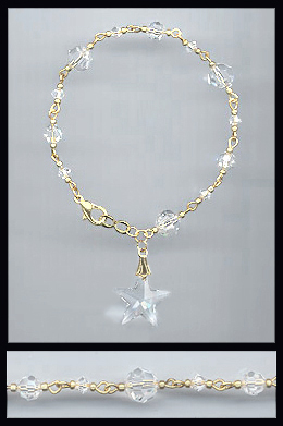 Clear Crystal Star Anklet