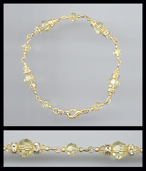Gold Jonquil Yellow Crystal Bracelet