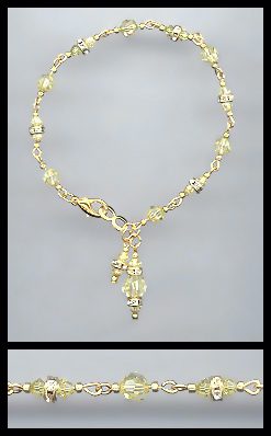 Gold Jonquil Rondelle Charm Bracelet