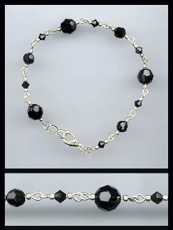 Silver Aquamarine Crystal Bracelet
