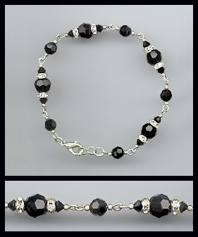 Silver Aquamarine Crystal Bracelet